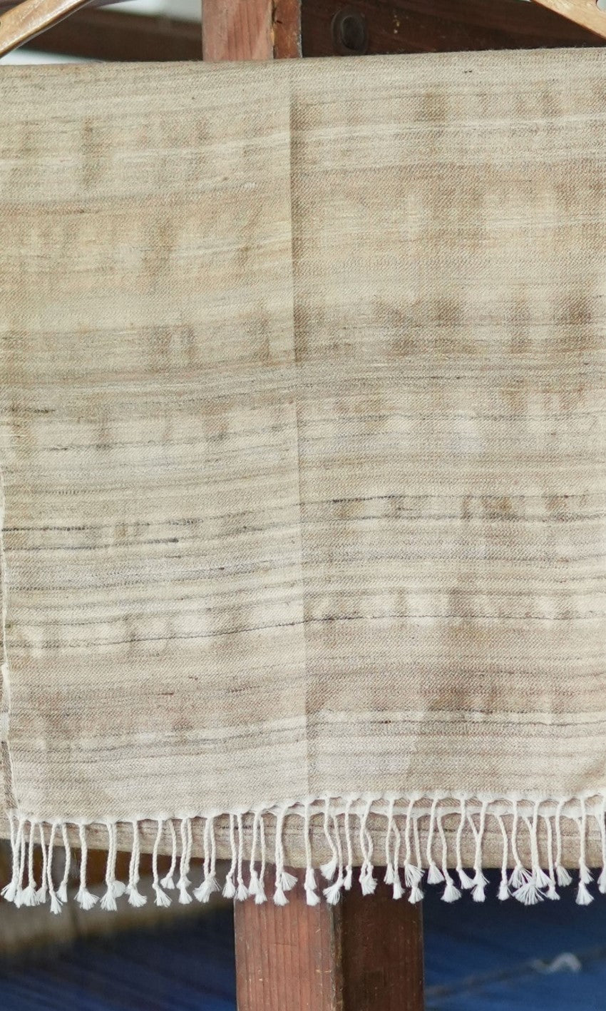 Melange Tussar Silk & Merino Wool Scarf | Beige