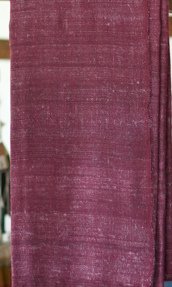 Blossom Tussar Silk & Merino Wool Shawl | Maroon & Pink