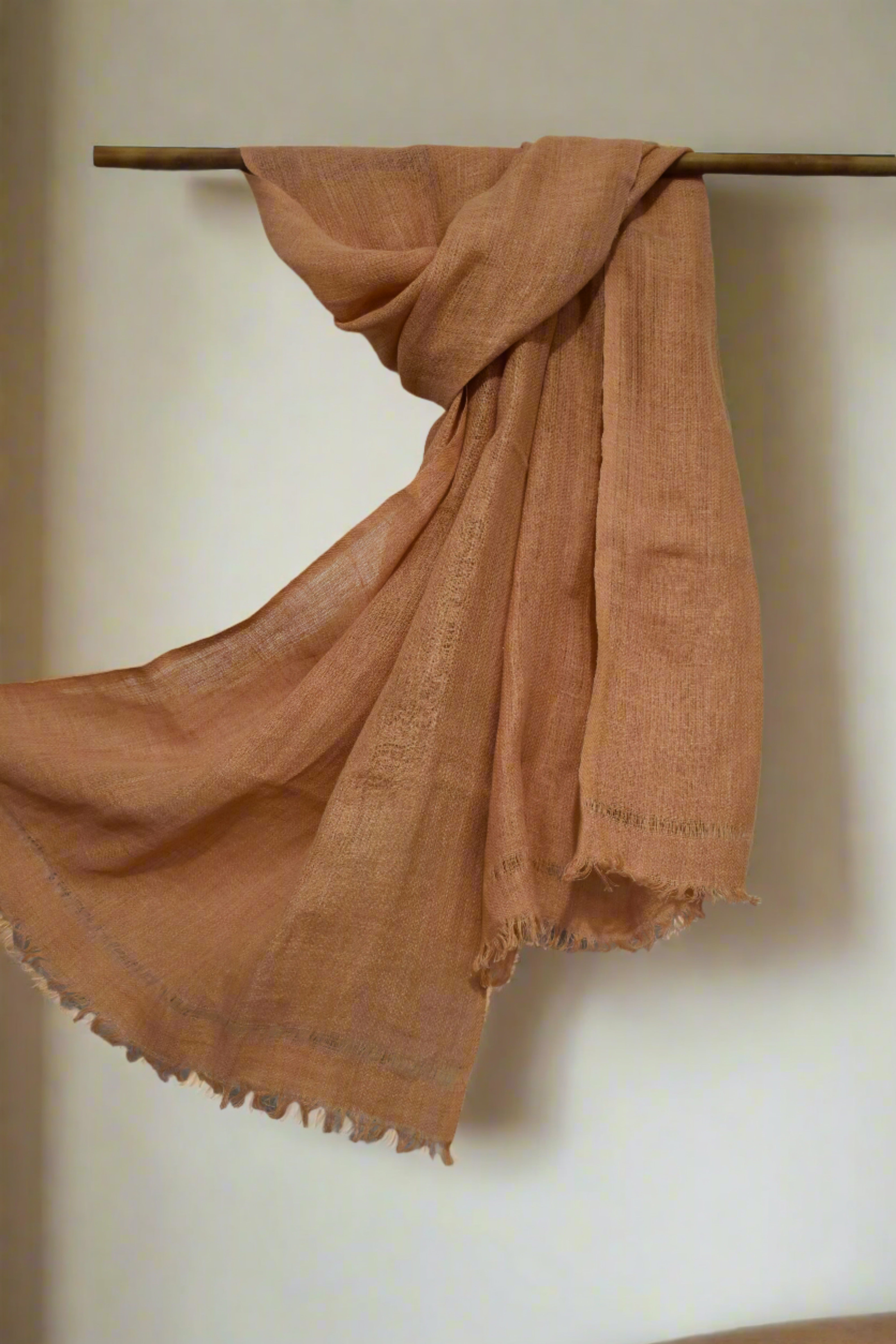 Blush Glow Linen Stole | Sunkissed Peach