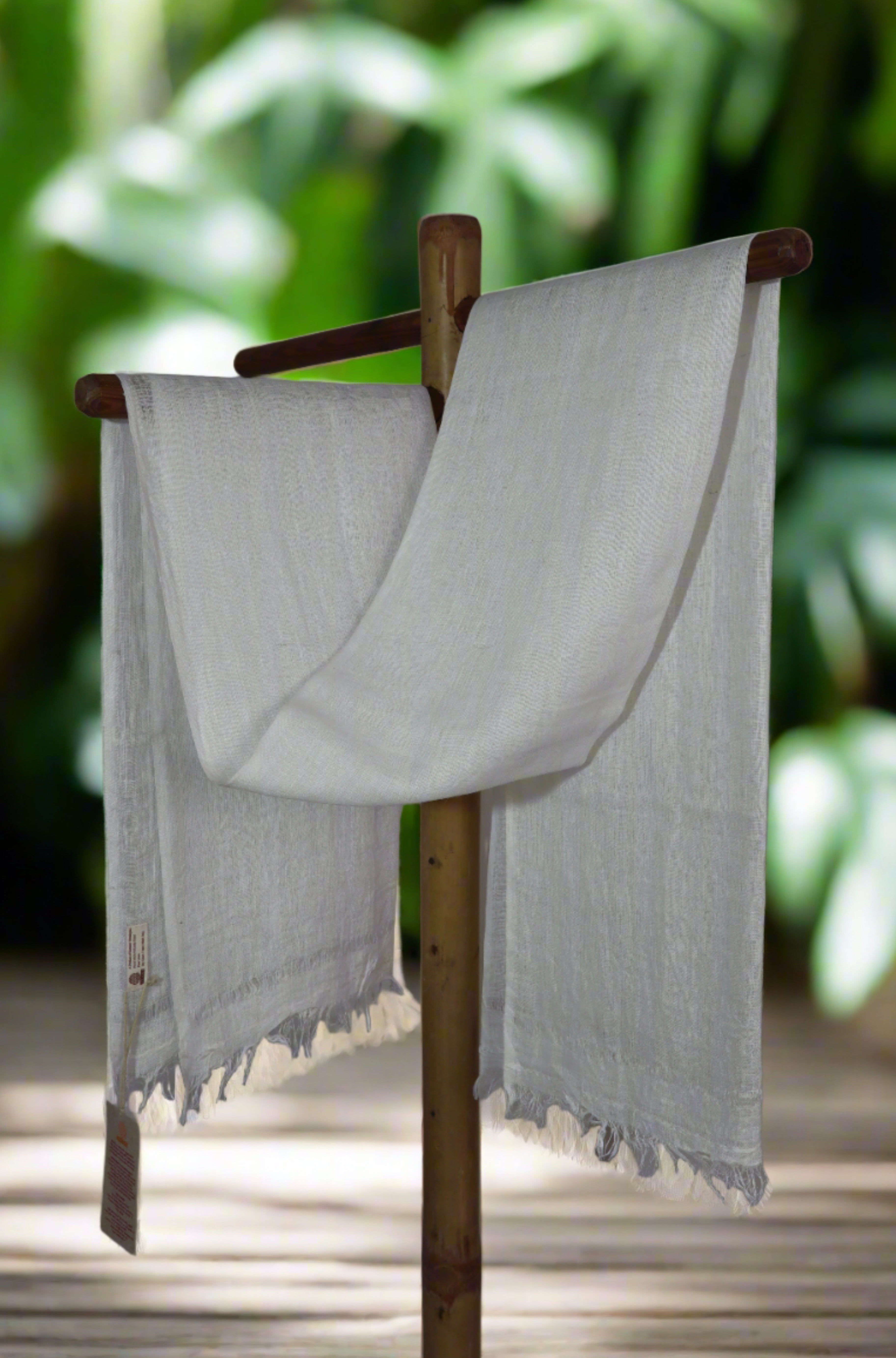 Pure Linen Stole | White Solid