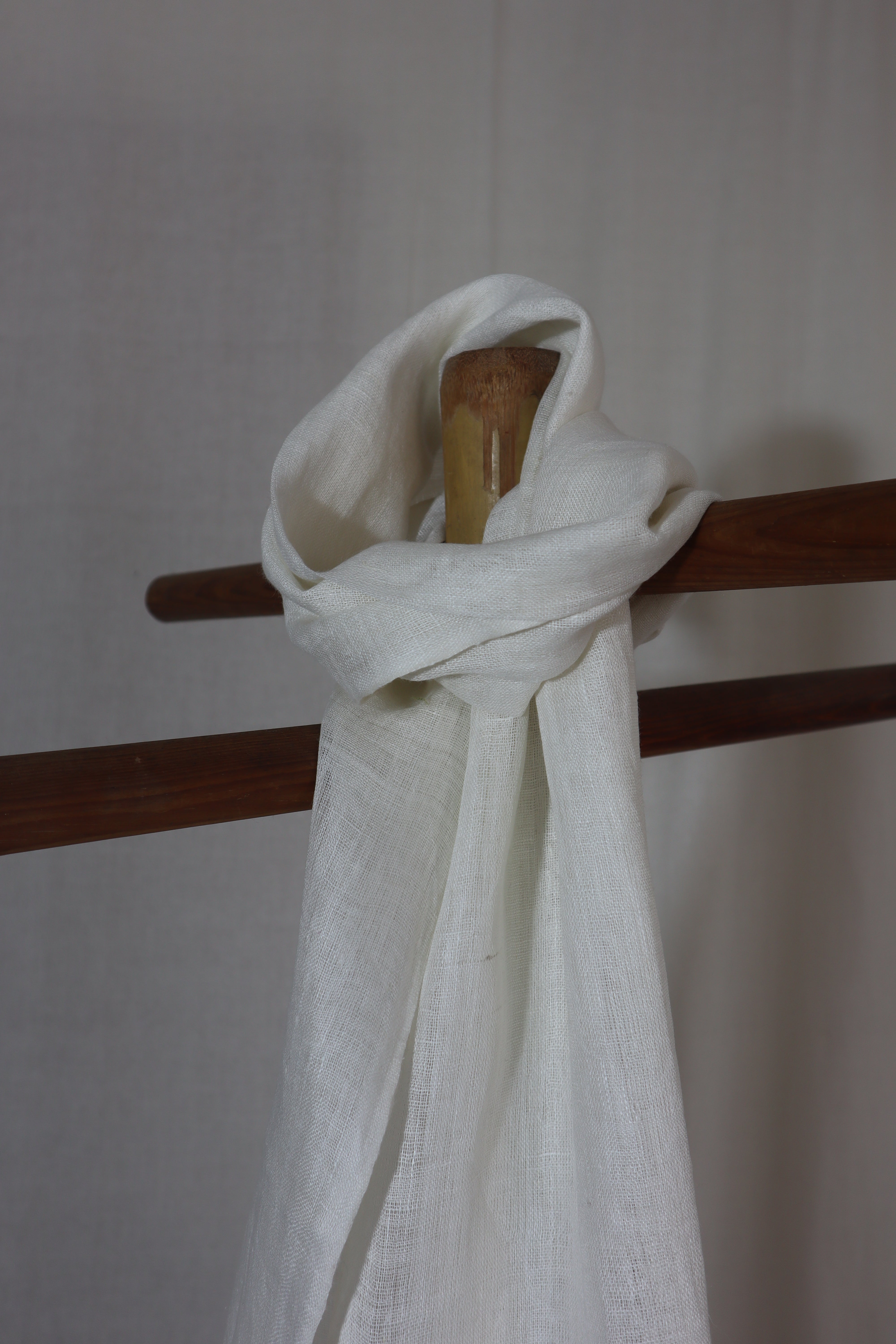 Pure Linen Stole | White