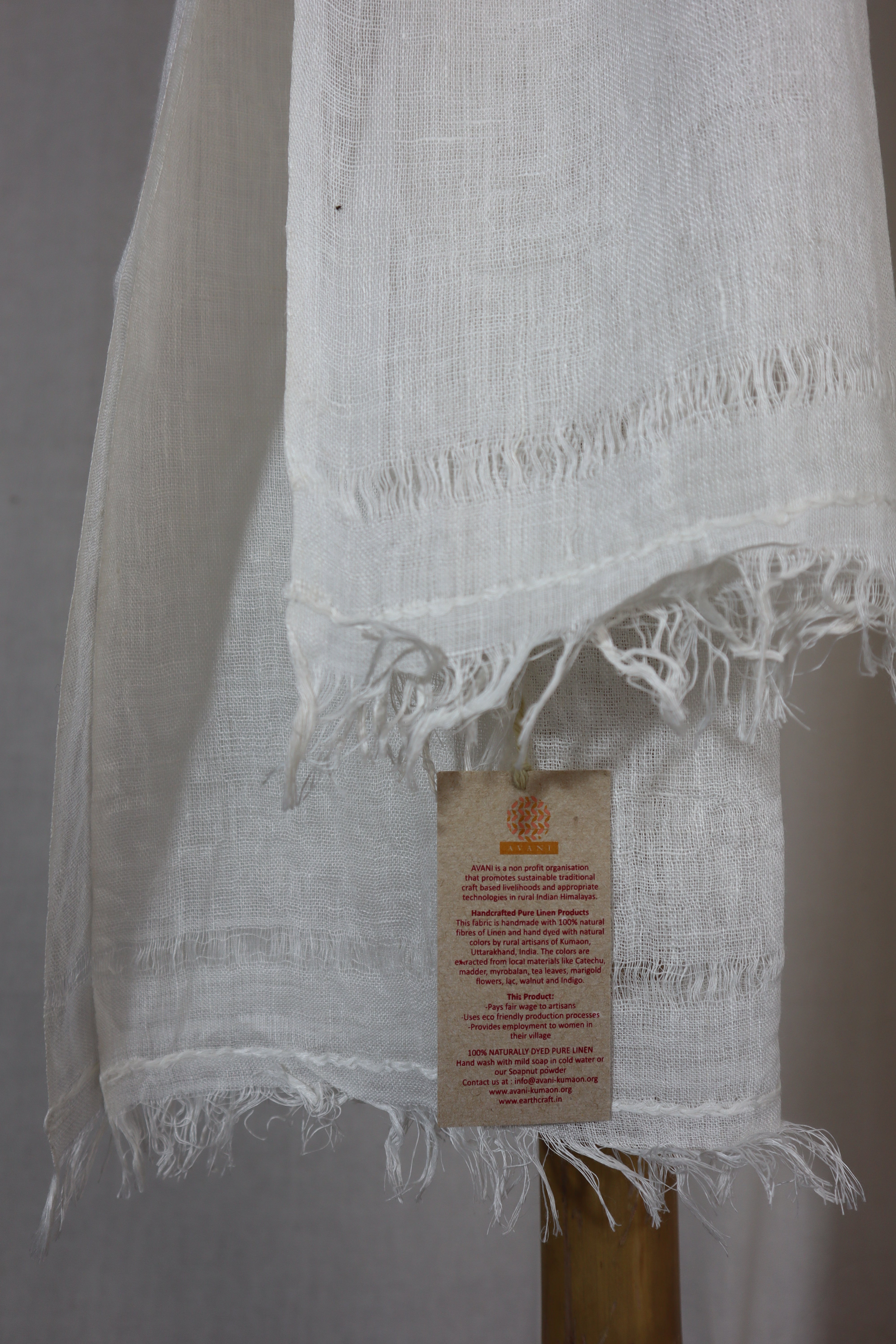 Pure Linen Stole | White Solid