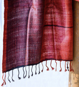 Pure Silk Stole | Red & Violet