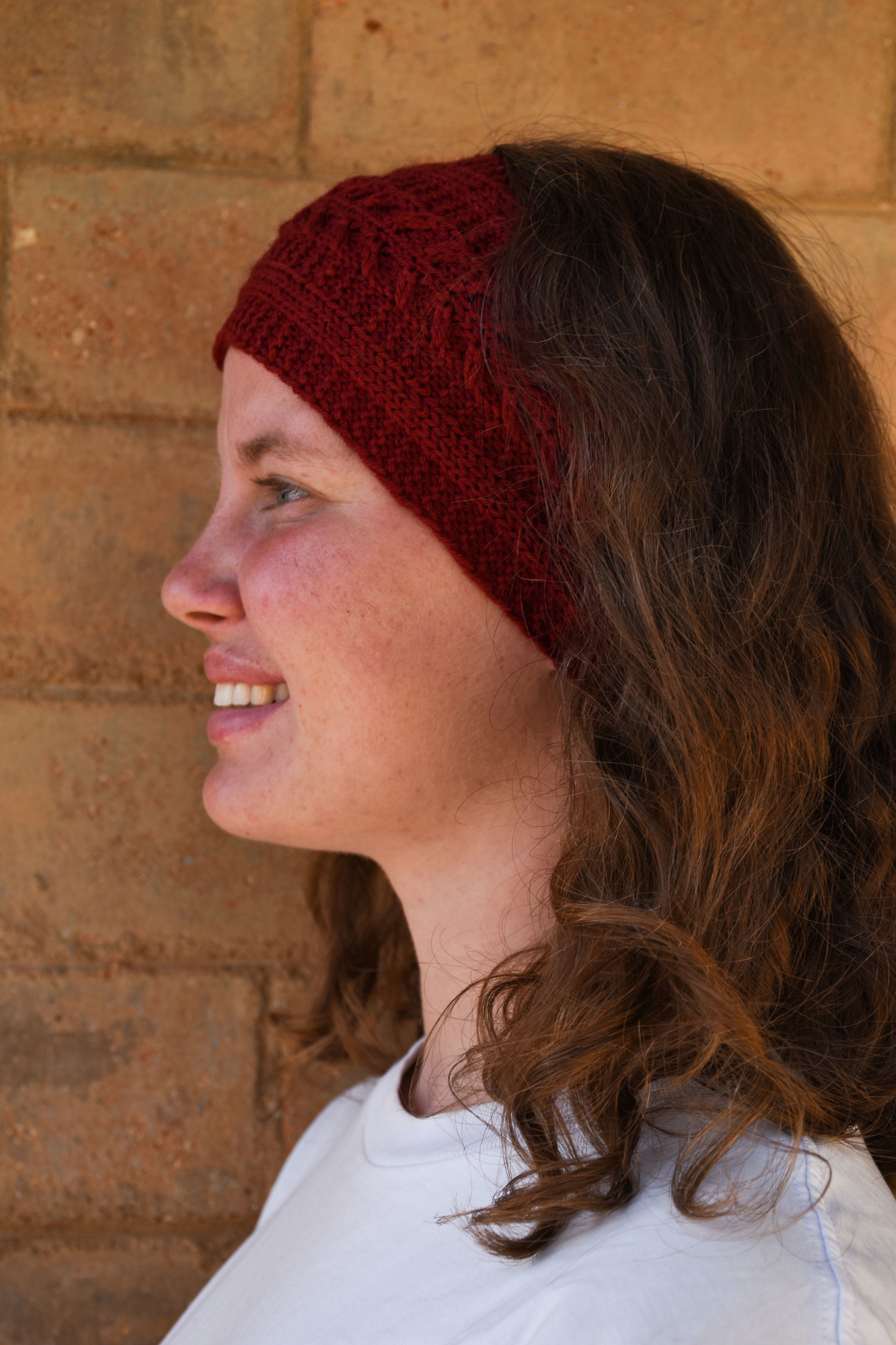 Hand-knitted Merino Wool Headband | Brown