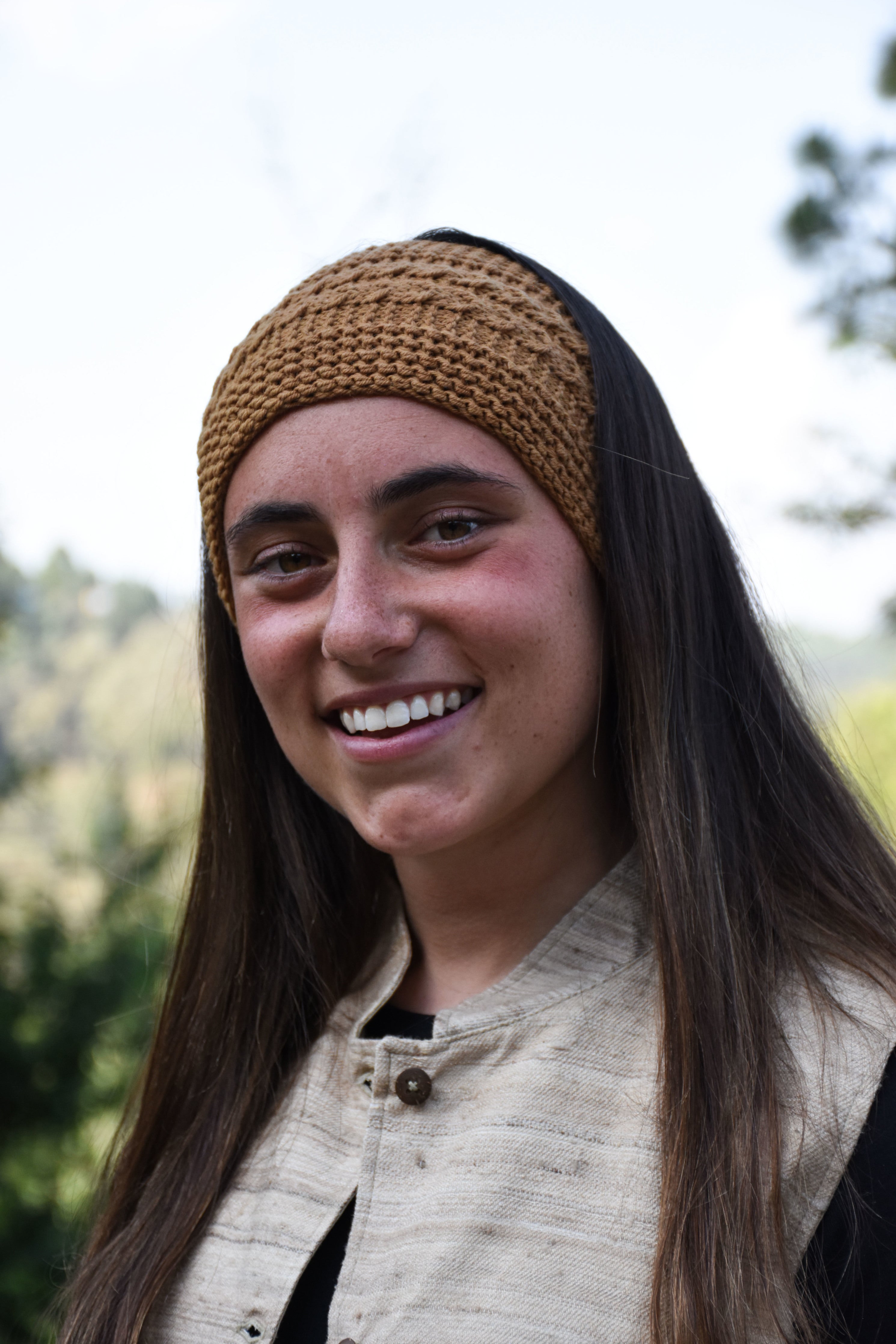 Hand-knitted Merino Wool Headband | Brown