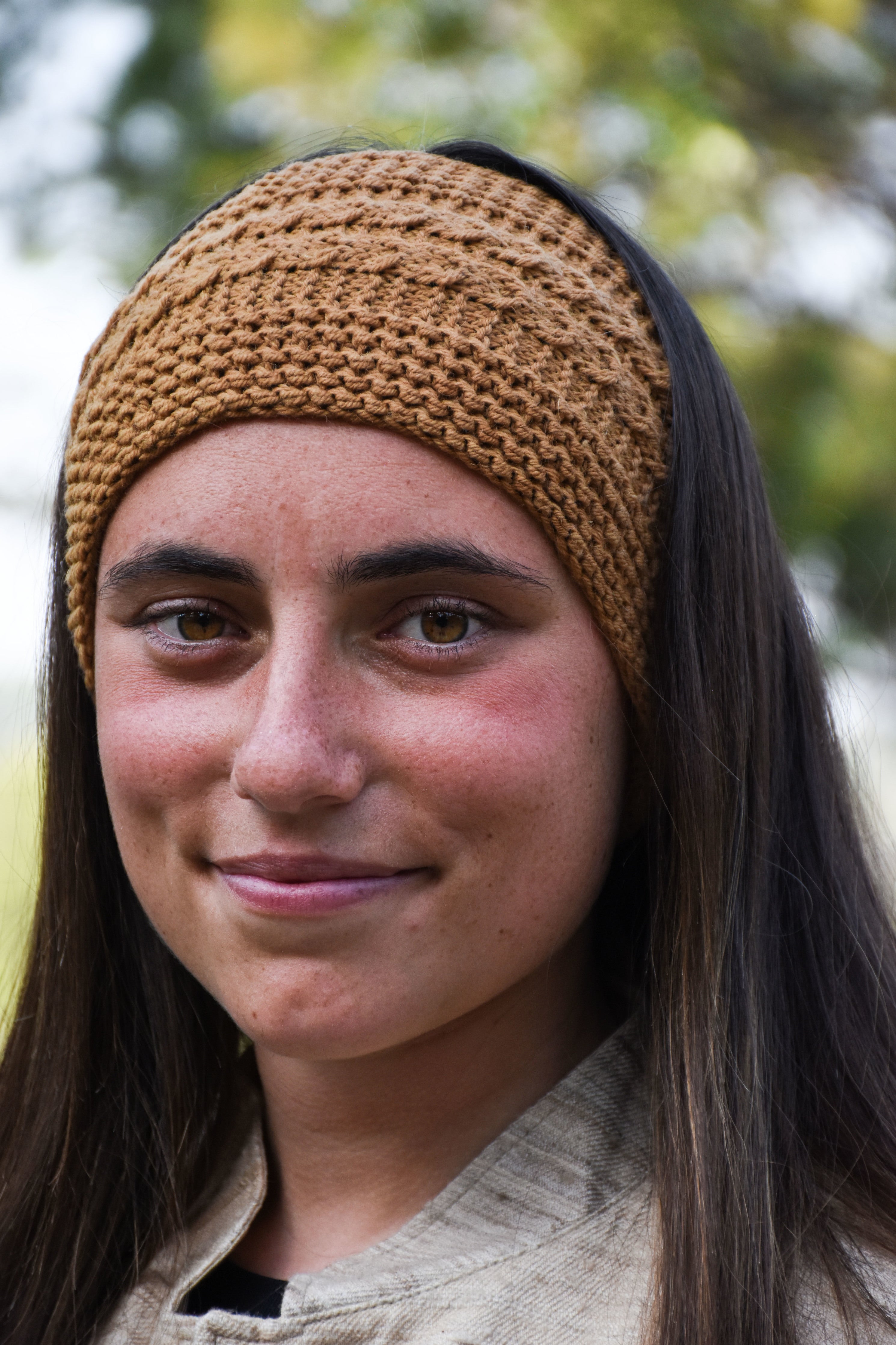 Hand-knitted Merino Wool Headband | Brown