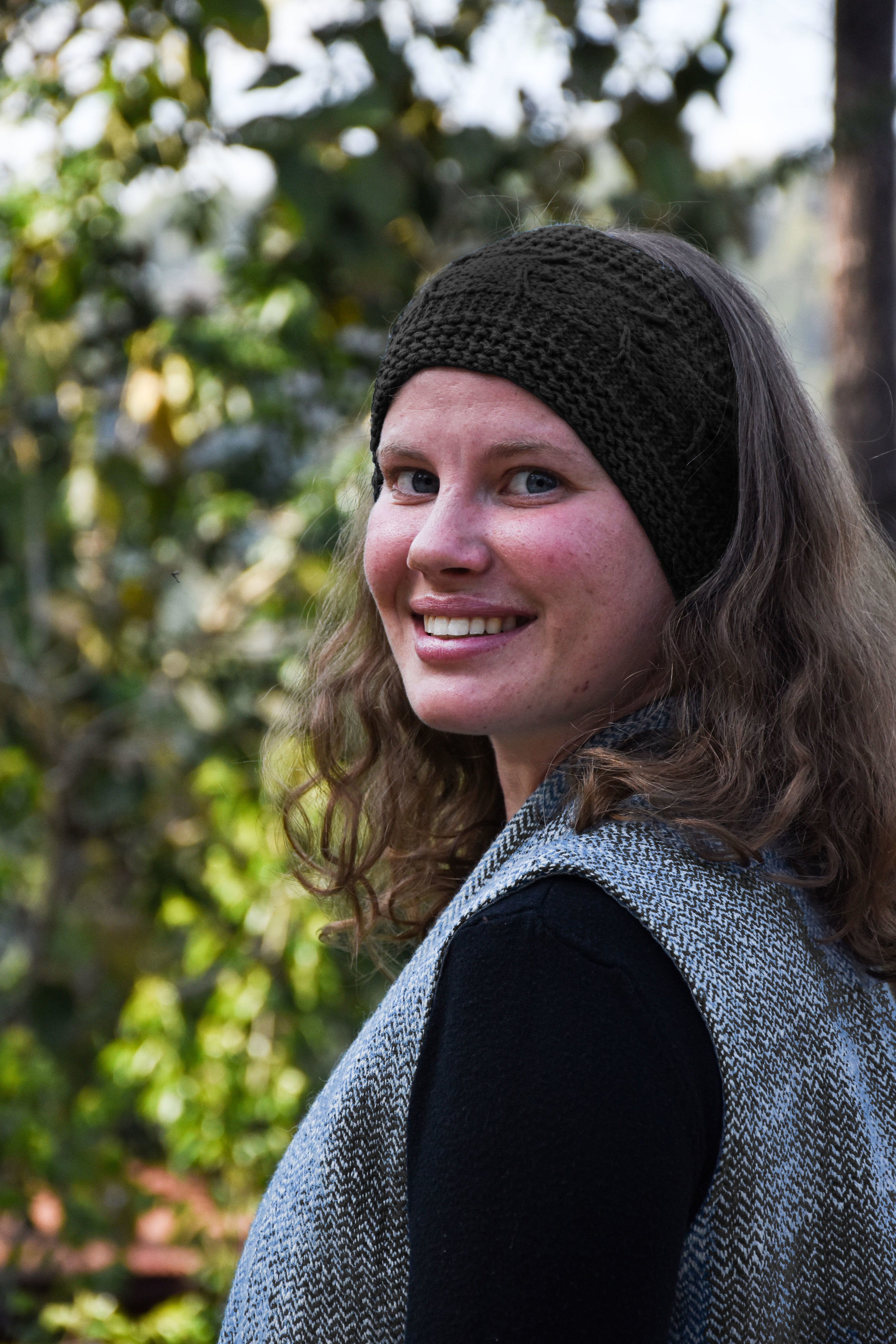 Hand-knitted Merino Wool Headband | Brown