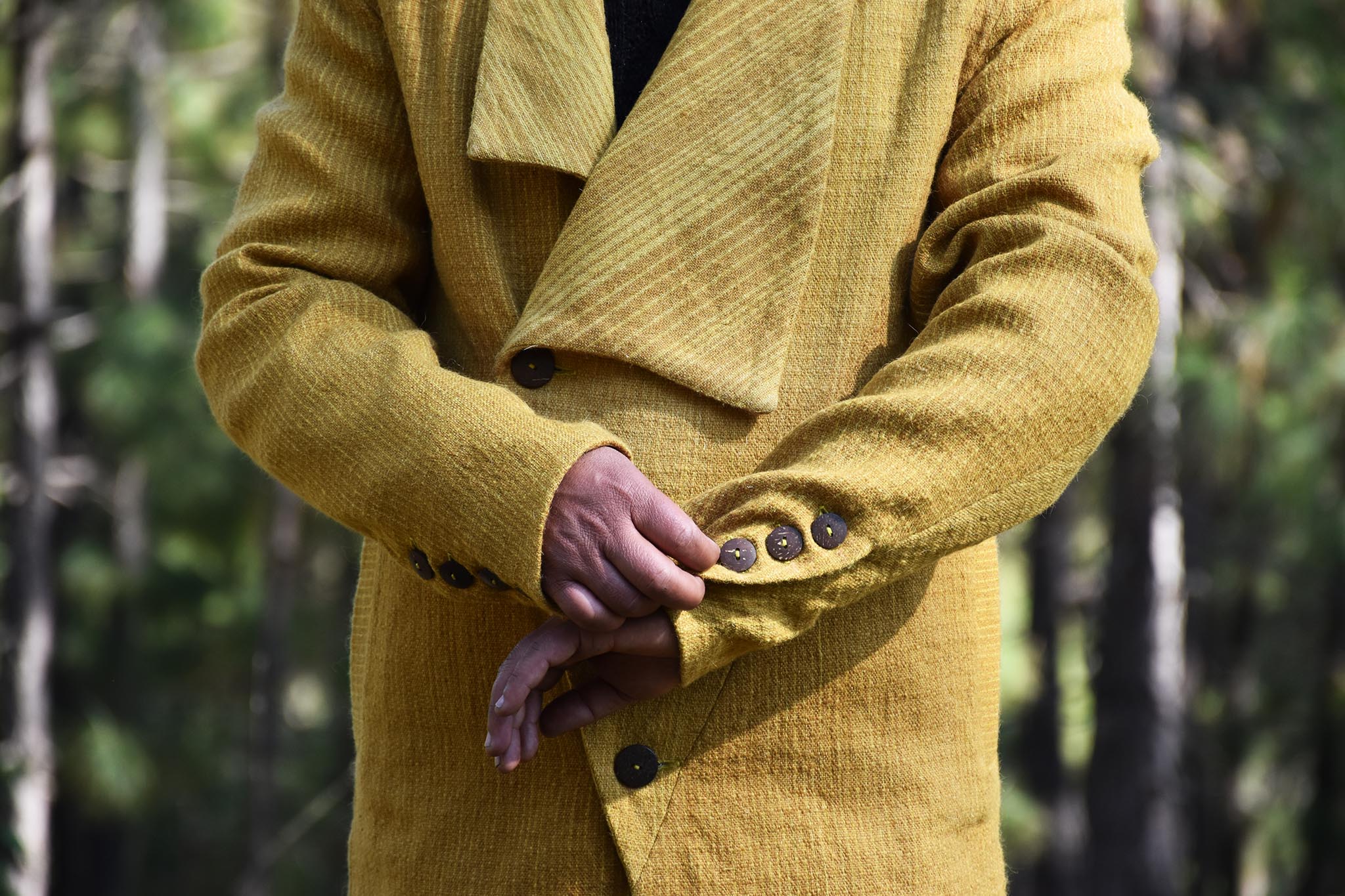 Long Sleeve Harshil Wool Ochre Coat