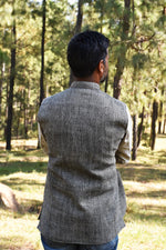 Warm Grey Desi Sheep Wool Sleeveless Jacket