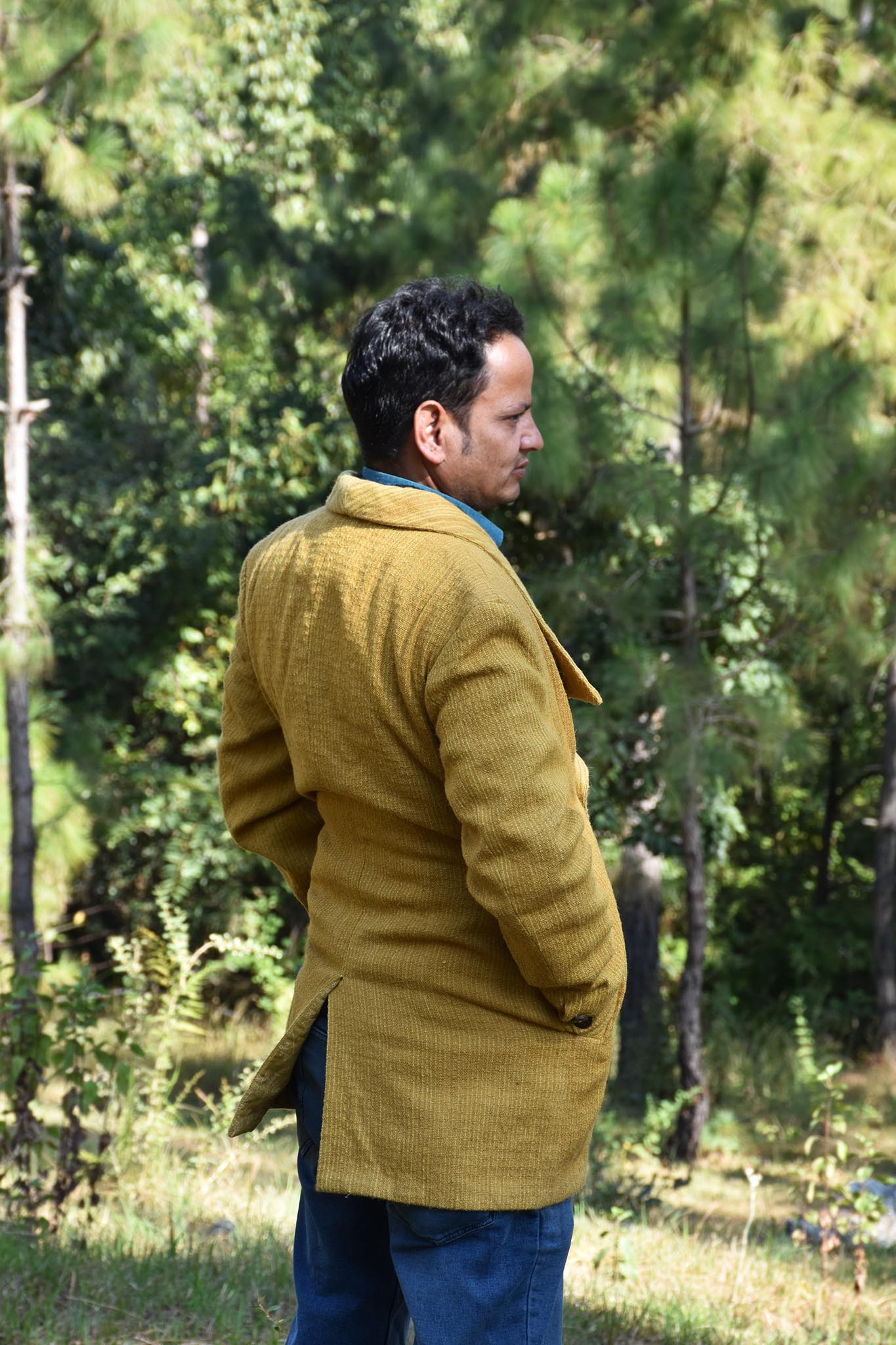 Long Sleeve Harshil Wool Ochre Coat