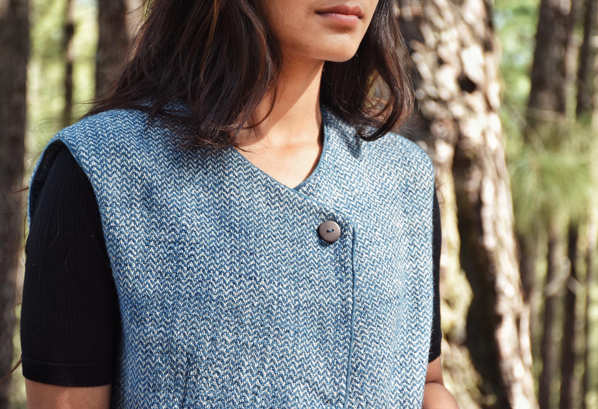 Indigo Overlap Pahadi Wool Jacket