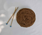 Handspun Yarn Ball & Bamboo Knitting Needles combo