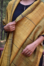 Eri-Tussar Silk Stole | Yellow Ochre