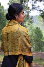 Eri-Tussar Silk Stole | Yellow Ochre