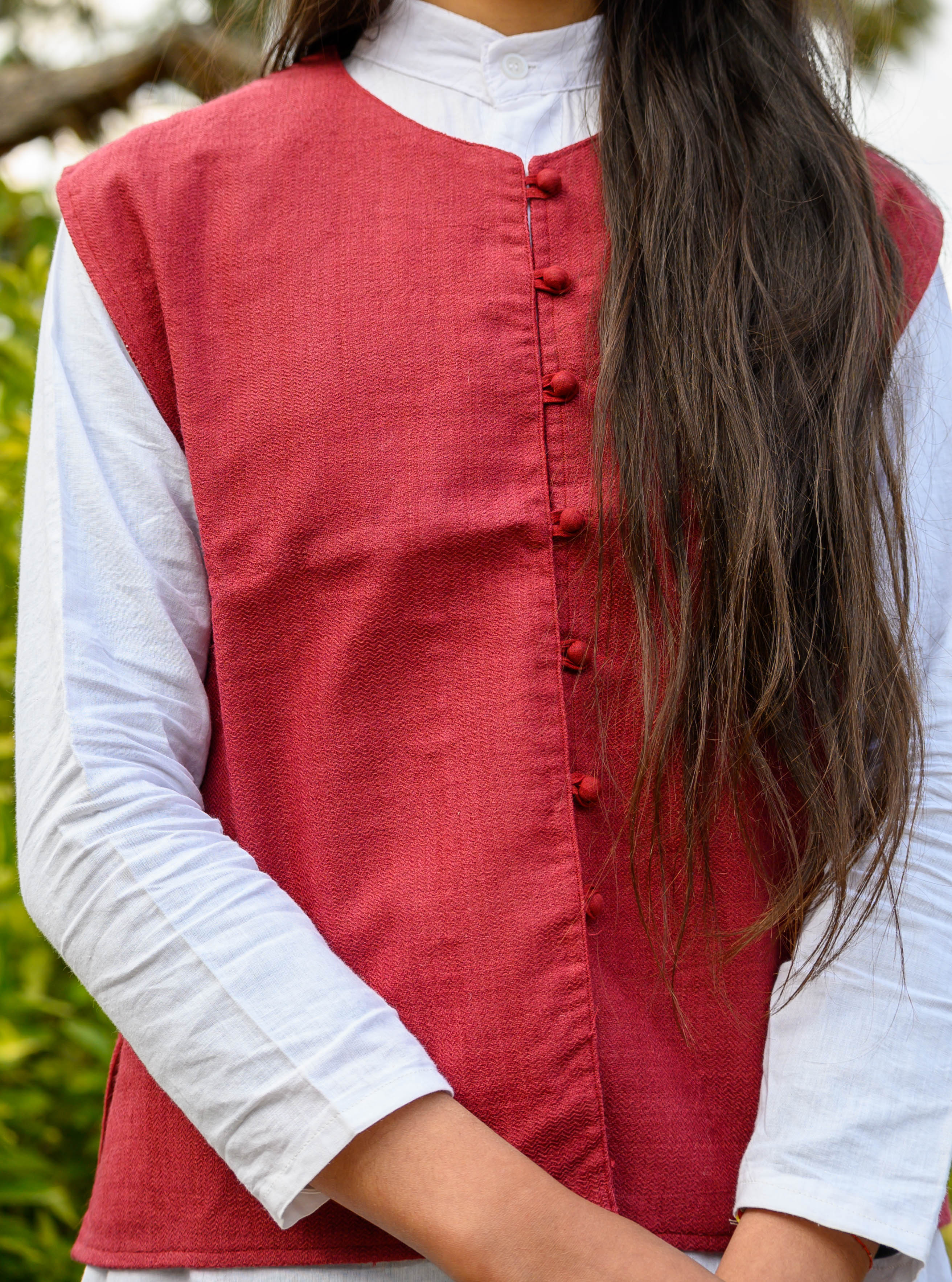 Fiery Red Merino Wool Jacket