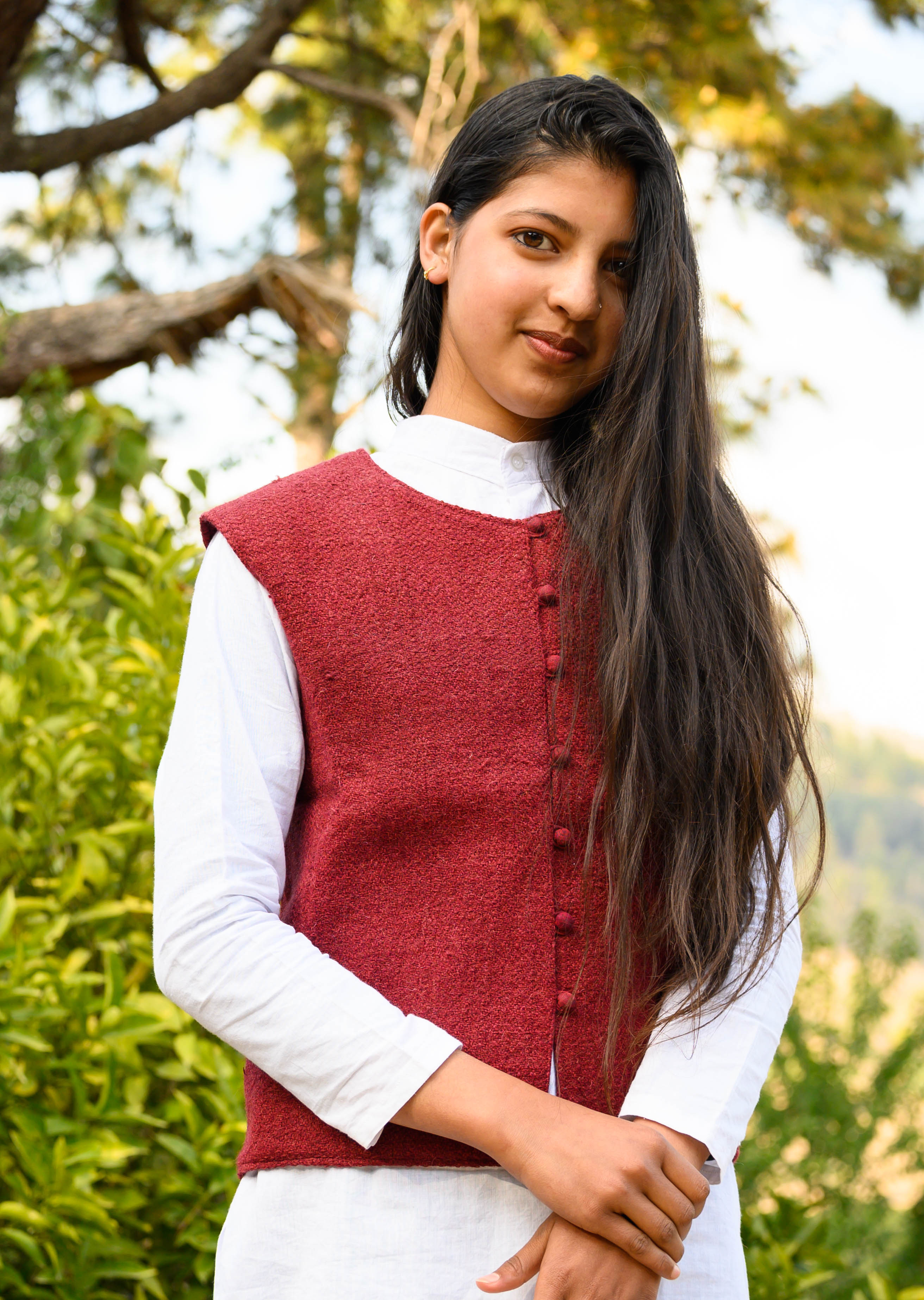 Lush Red Pahadi Wool Jacket