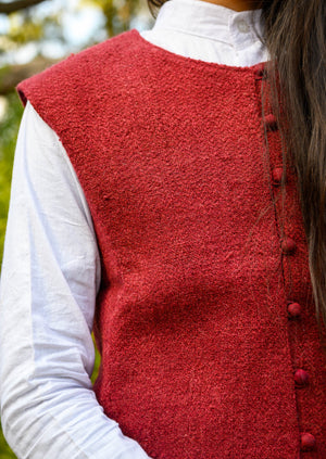 Lush Red Desi Sheep Wool Jacket