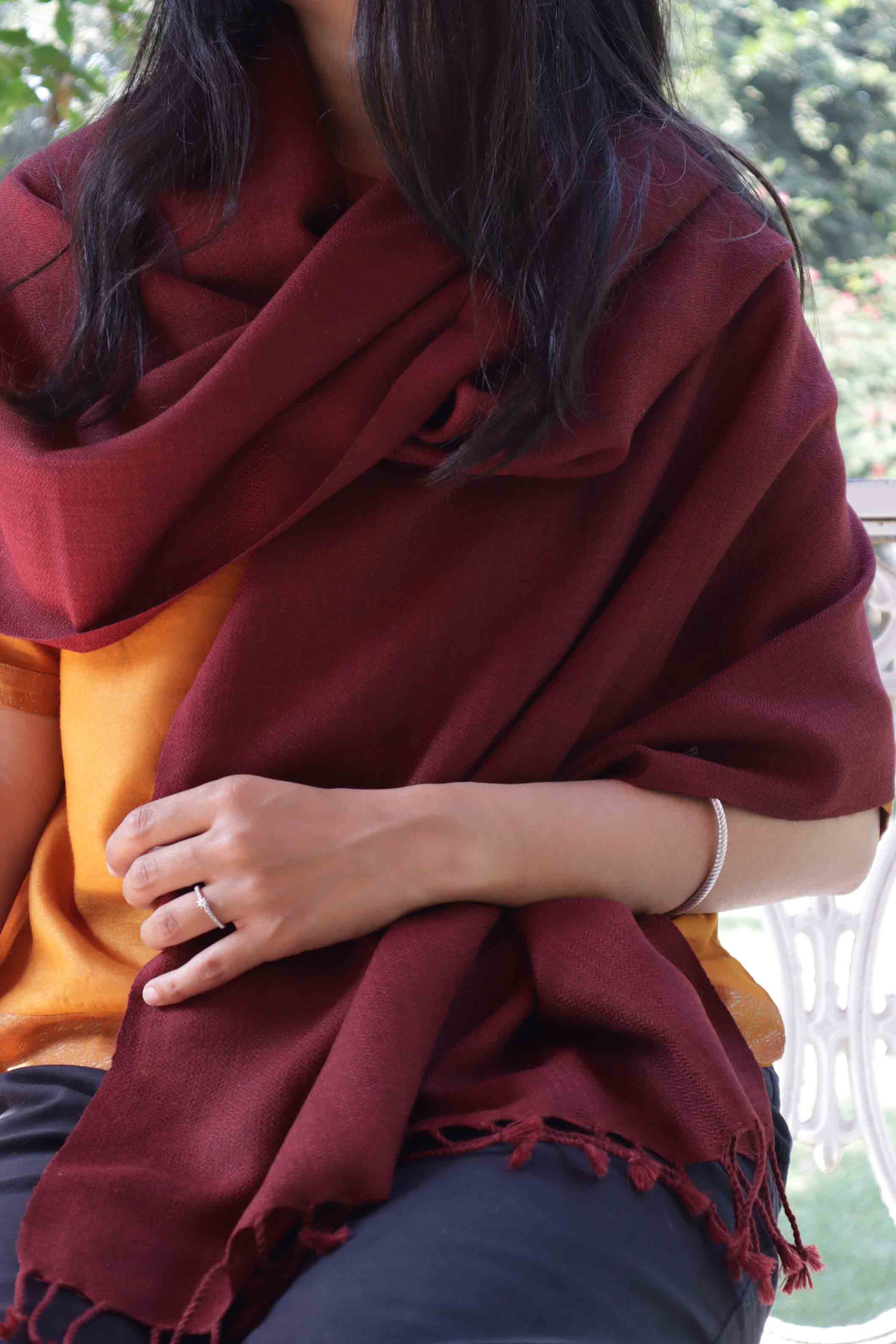 Pure Wool Stole | Maroon