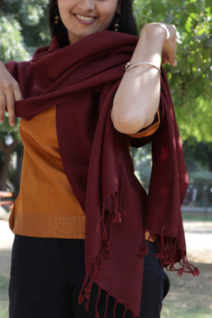 Pure Wool Stole | Maroon