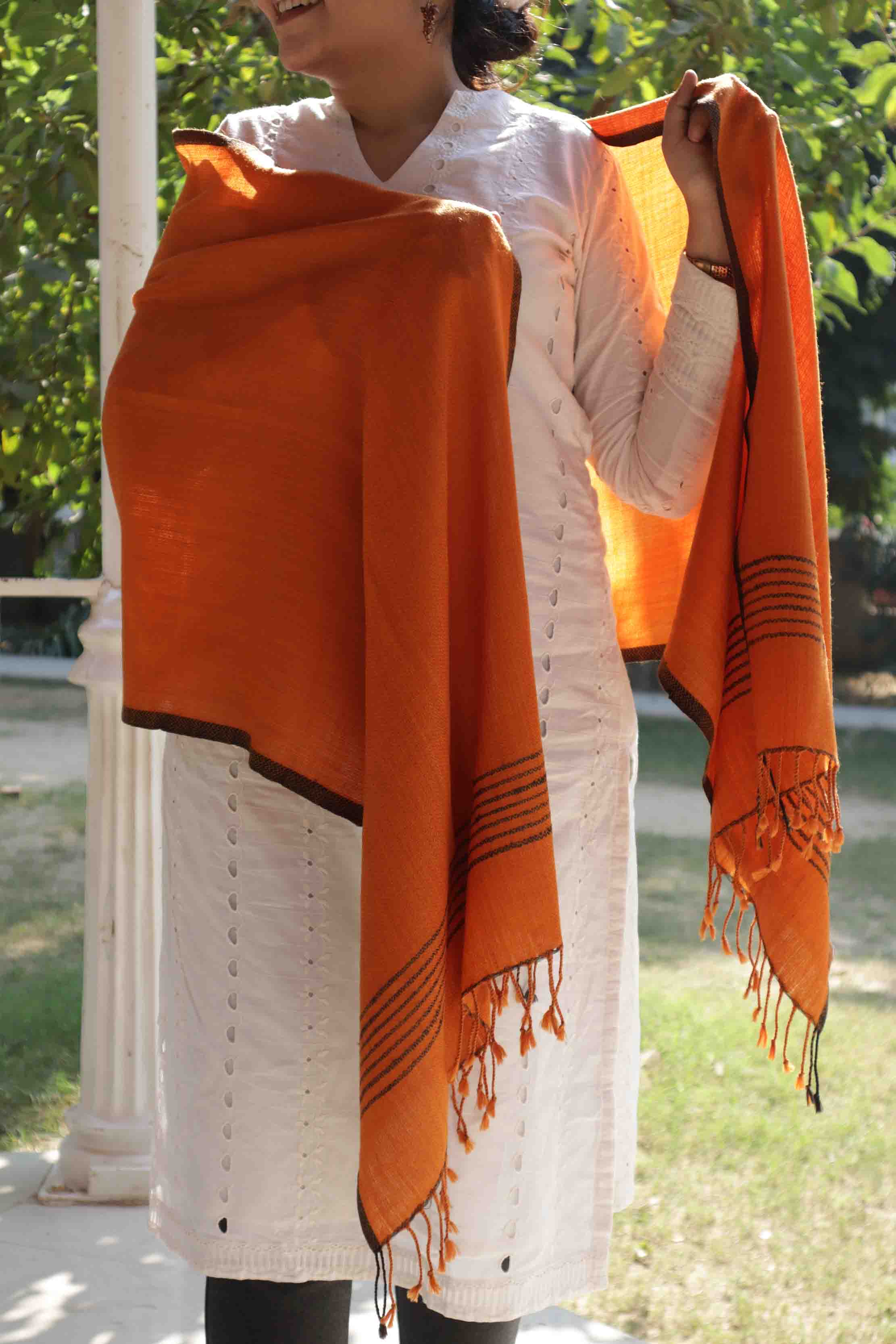 Merino Wool Stole | Orange