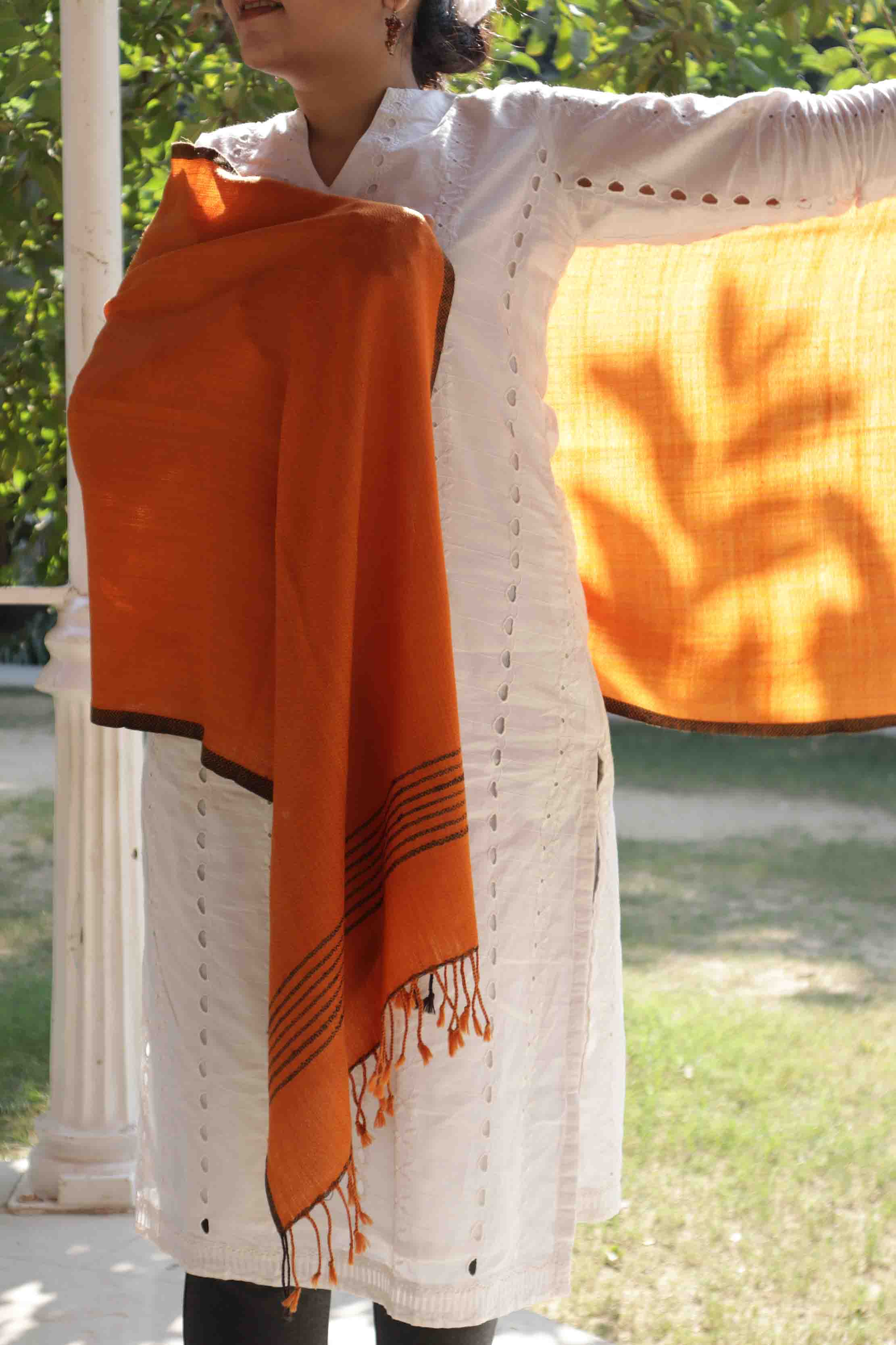 Pure Wool Stole | Orange