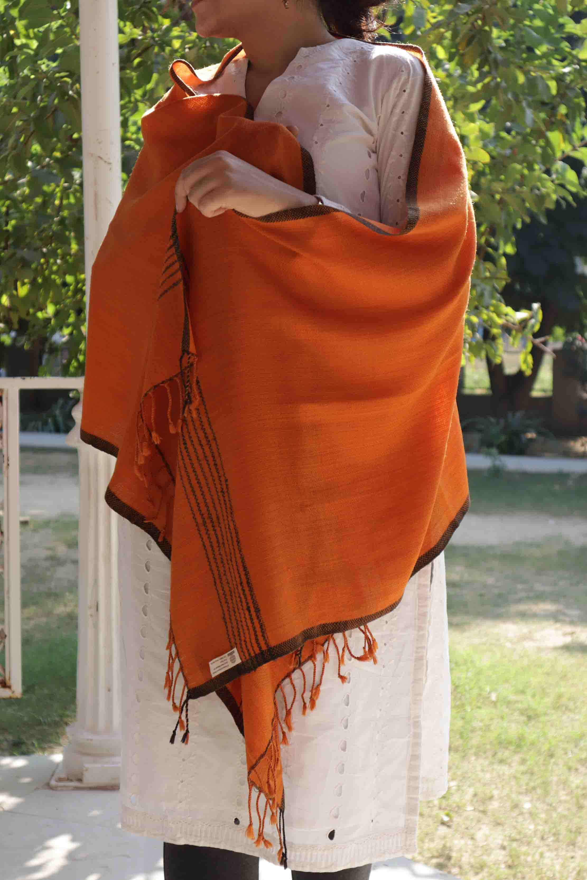 Merino Wool Stole | Orange