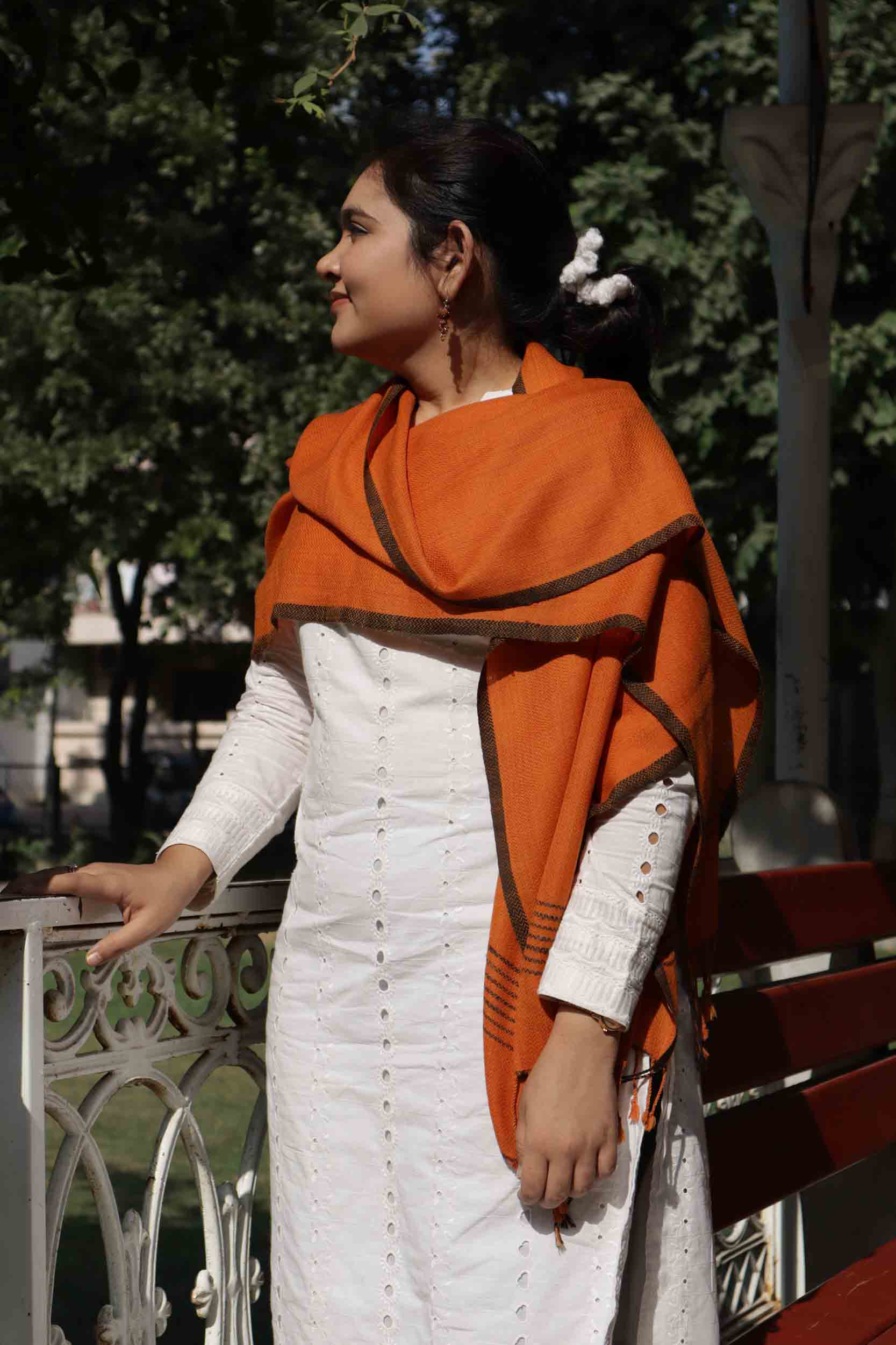 Merino Wool Stole | Orange