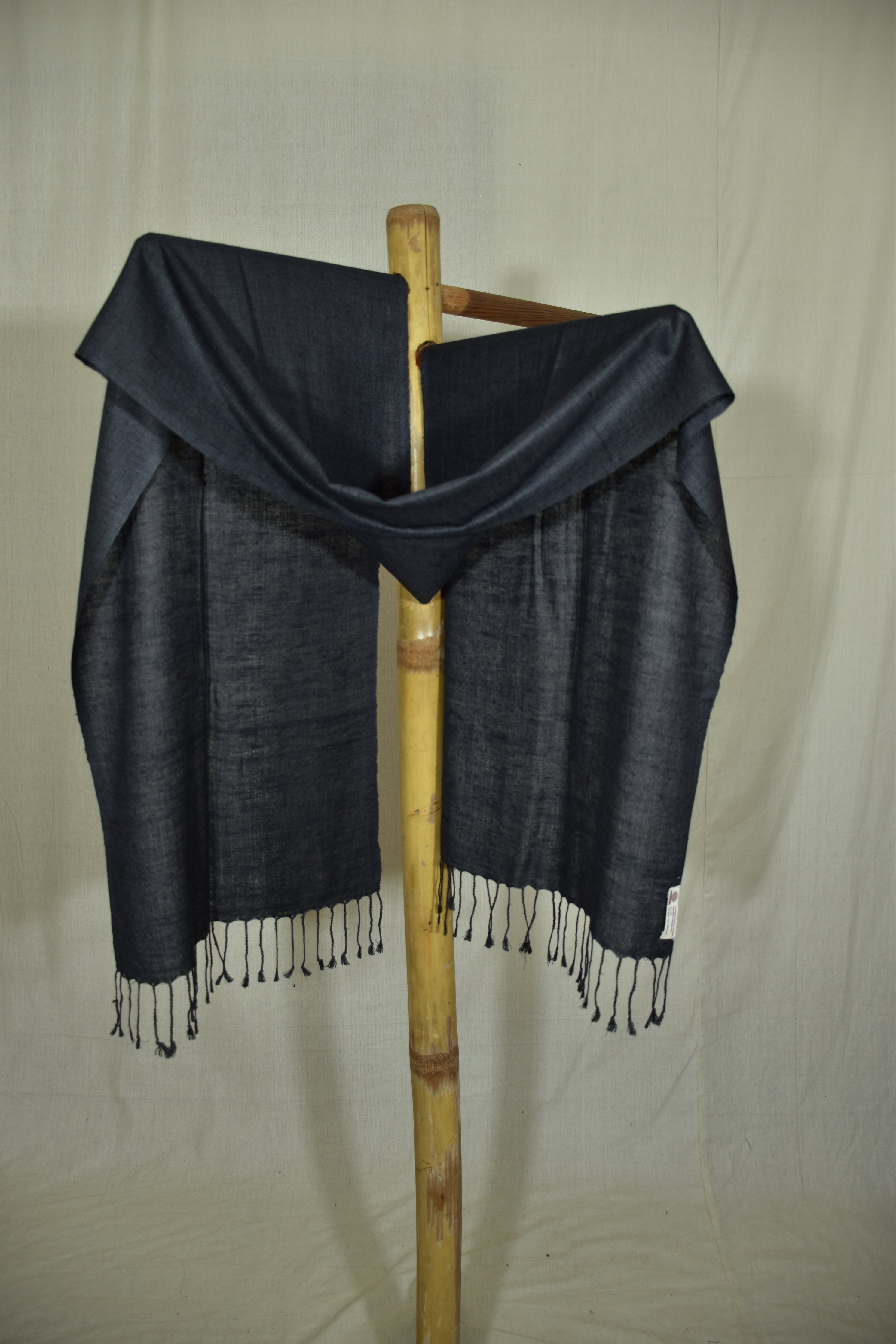 Pure Silk Stole | Charcoal Black