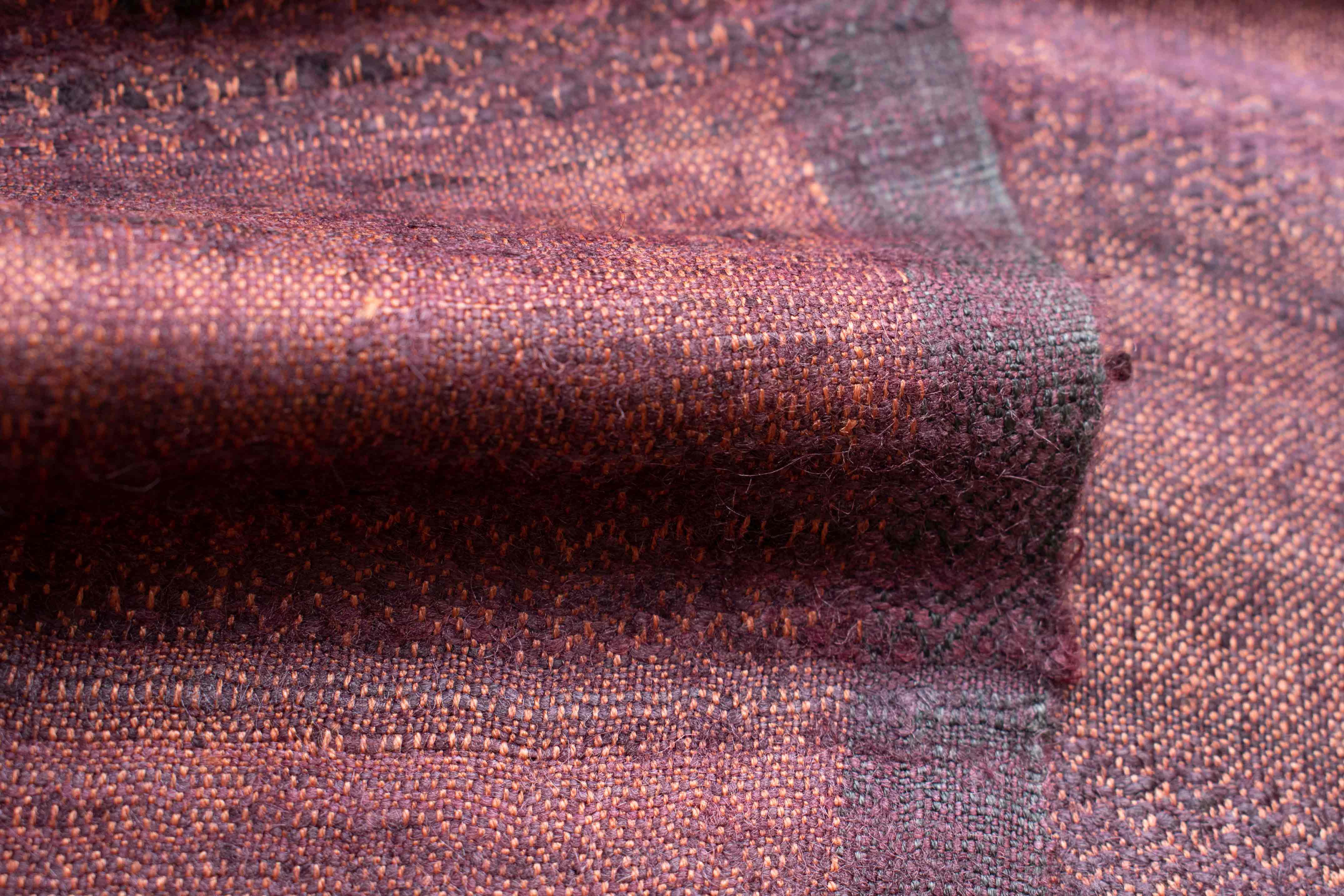 Pure Silk Stole | Rust with Dark Purple border