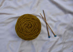 Handspun Yarn Ball & Bamboo Knitting Needles combo