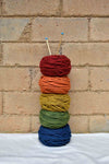 Handspun Yarn Ball & Bamboo Knitting Needles combo